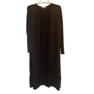 EUC Popular 21 Women's Black Lightweight Open Front Long Cardigan Size Large